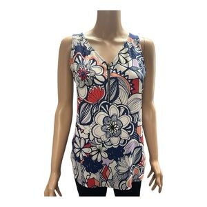 Express - EC - Floral Sleeveless Top with Zipper